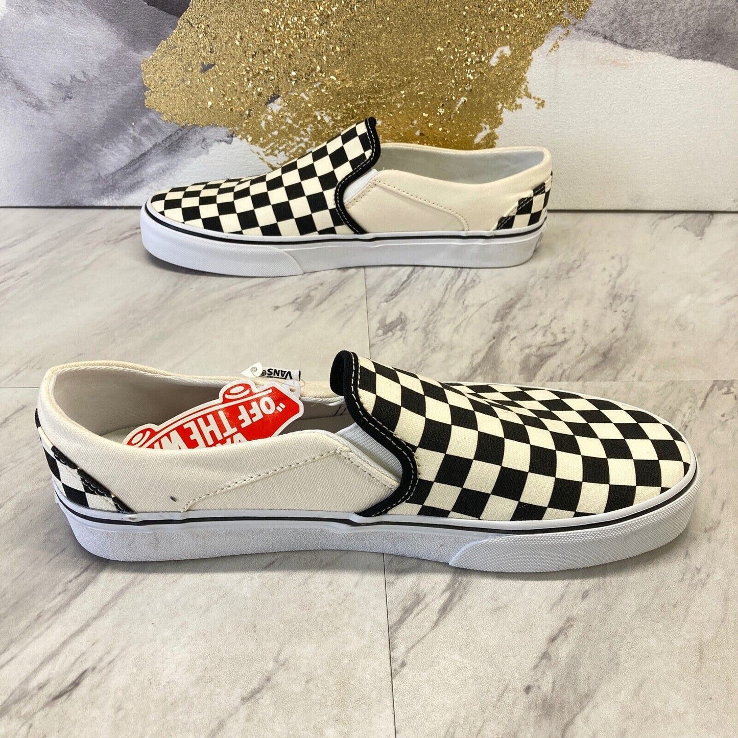 Vans Asher Ivory Black Checkered VN000VOSAPK Women'S Size 9 - 11 Shoes #59A